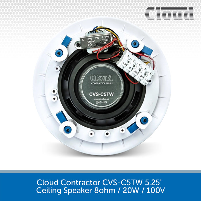 Cloud Contractor CVS-C5TW 5.25" Ceiling Speaker 8ohm / 20W / 100V