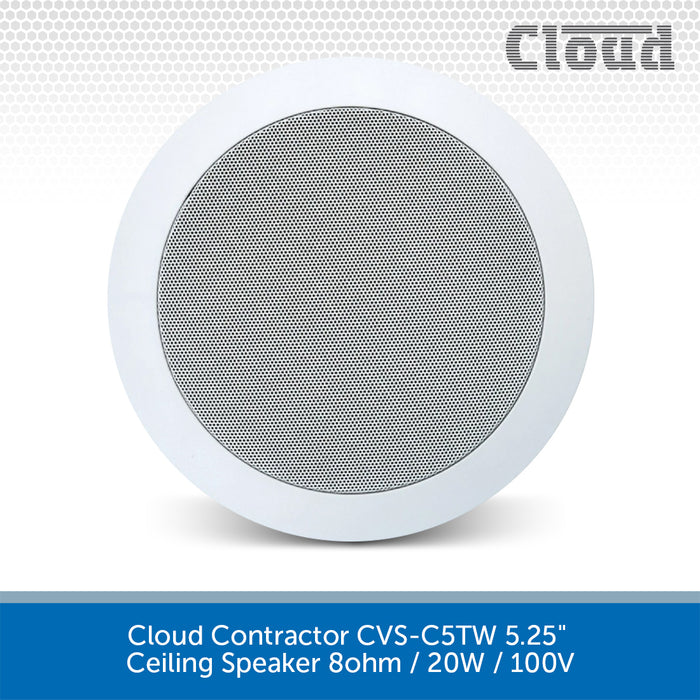 Cloud Contractor CVS-C52TW 5.25" Ceiling Speaker 8ohm / 40W / 100V