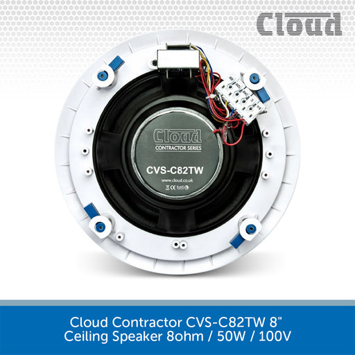 Cloud Contractor CVS-C82TW 8" Ceiling Speaker 8ohm / 50W / 100V