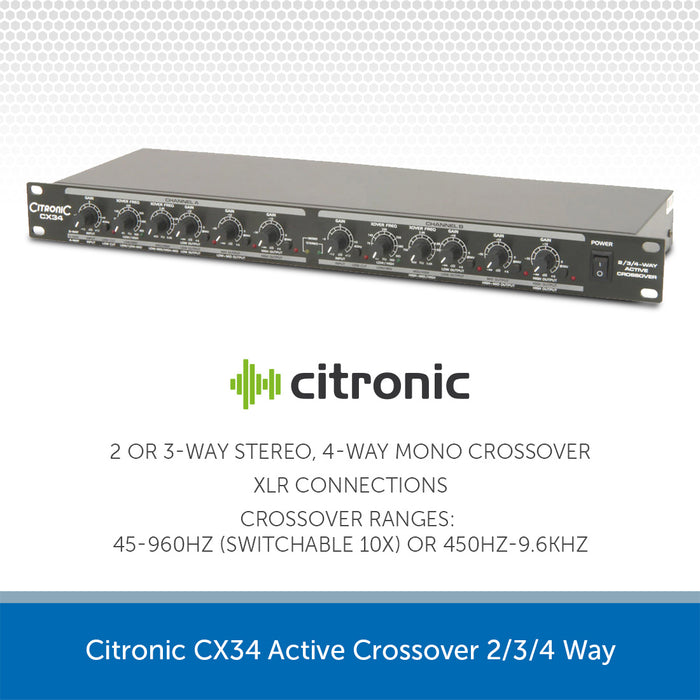 Citronic CX34 Active Crossover 2/3/4 Way
