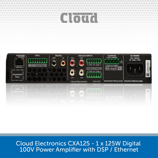 Cloud Electronics CXA125 - 125W Digital 100V Power Amplifier with DSP / Ethernet
