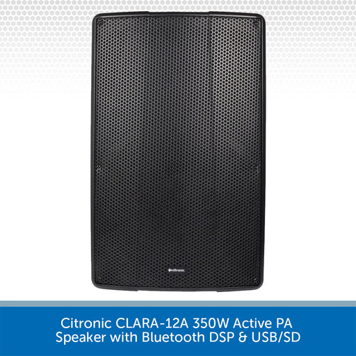 Citronic CLARA-12A 350W Active PA Speaker with Bluetooth DSP & USB/SD