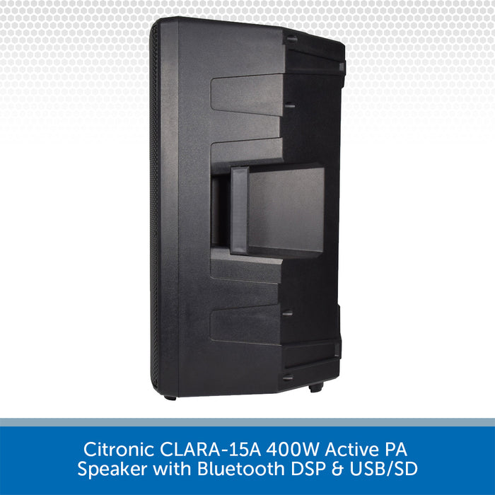Citronic CLARA-15A 15" 400W Active PA Speaker with Bluetooth DSP & USB/SD