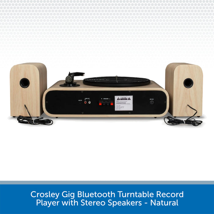 Crosley Gig Bluetooth Turntable Record Player with Stereo Speakers - Natural