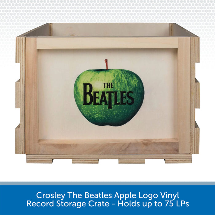 Crosley The Beatles Apple Logo Vinyl Record Storage Crate - Holds up to 75 LPs