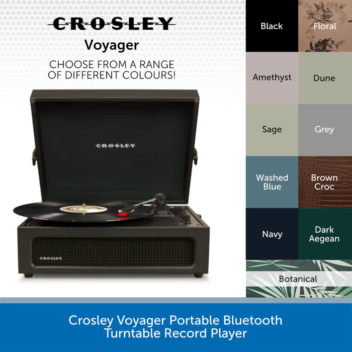 Crosley Voyager Portable Bluetooth Turntable Record Player - Choose your favourite colour!