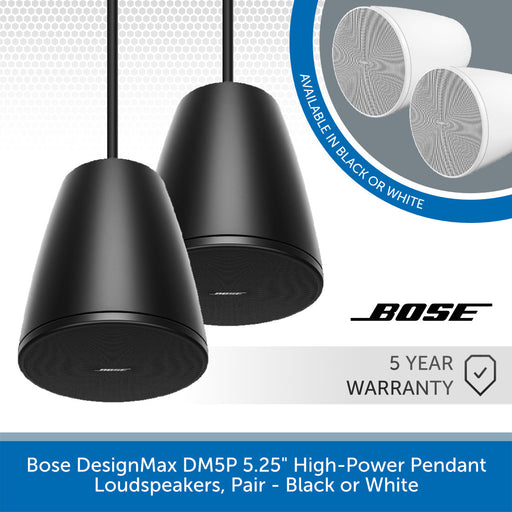 Bose DesignMax DM5P 5.25" High-Power Pendant Loudspeakers, Pair - Black or White