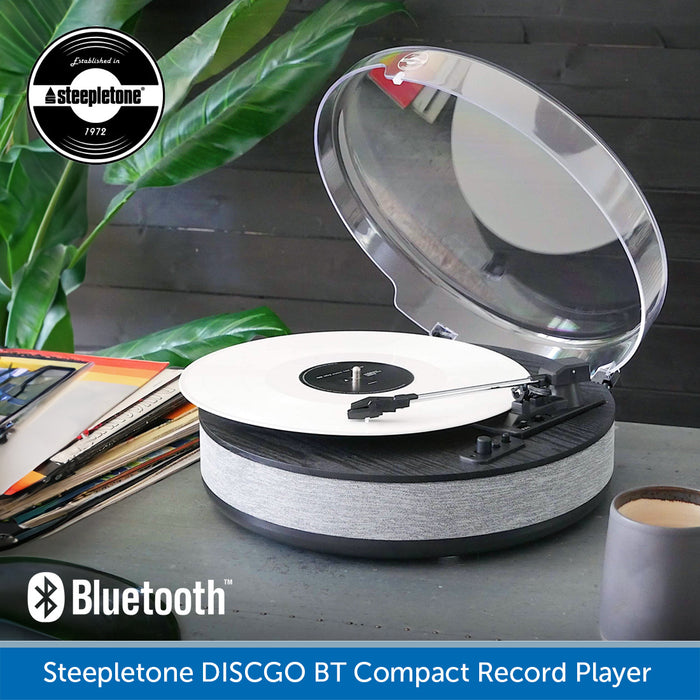 Steepletone DISCGO BT - Round Compact Record Player with Bluetooth