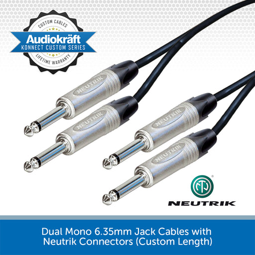 AudioKraft Konnect Custom Series | Premium Twin Mono 6.35mm Jack Cable
