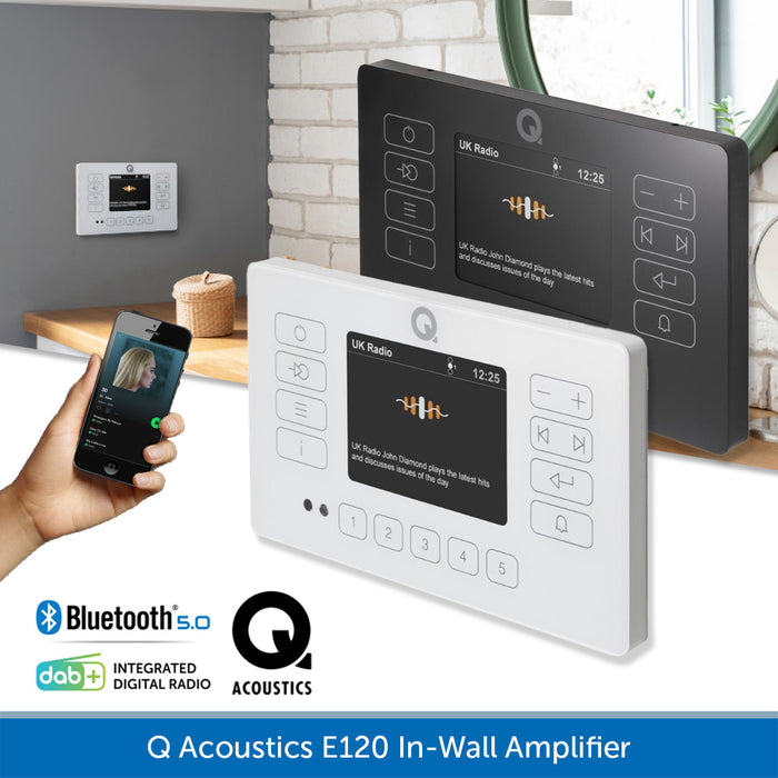 Q Acoustics E120 Installed Wireless HiFi System, Bluetooth Streaming, DAB Radio