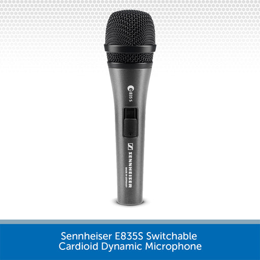 Sennheiser E835S Switchable Cardioid Dynamic MicrophoneSennheiser E835S Switchable Cardioid Dynamic Microphone