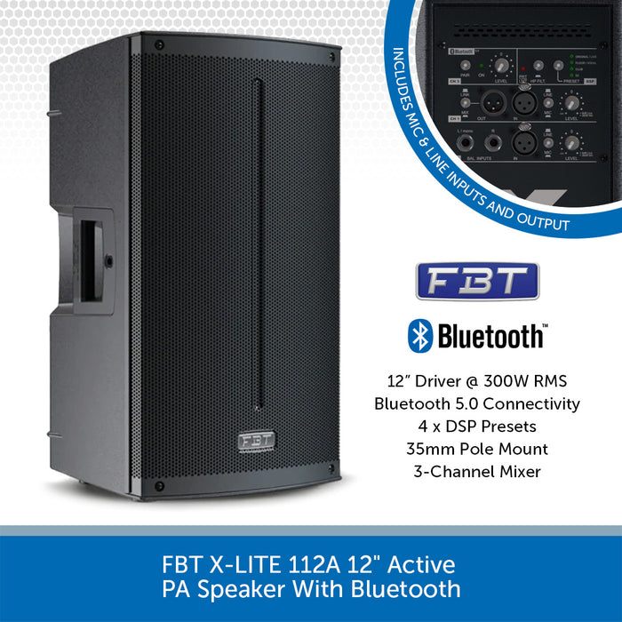 FBT X-LITE 112A 12" Active PA Speaker With Bluetooth
