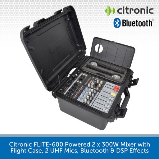 Citronic FLITE-600 Powered 2 x 300W Mixer