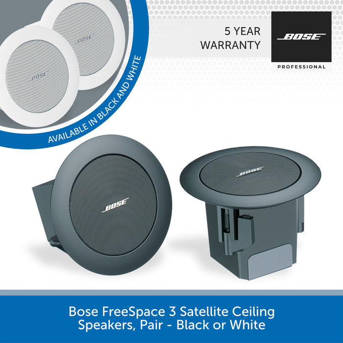 Bose FreeSpace 3 Satellite Ceiling Speakers, Pair - Black or White