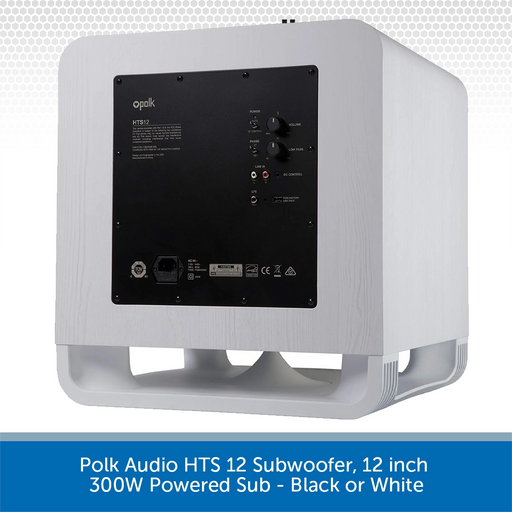 Polk Audio HTS 12 Subwoofer, 12 inch 400W Powered Sub - Black or White