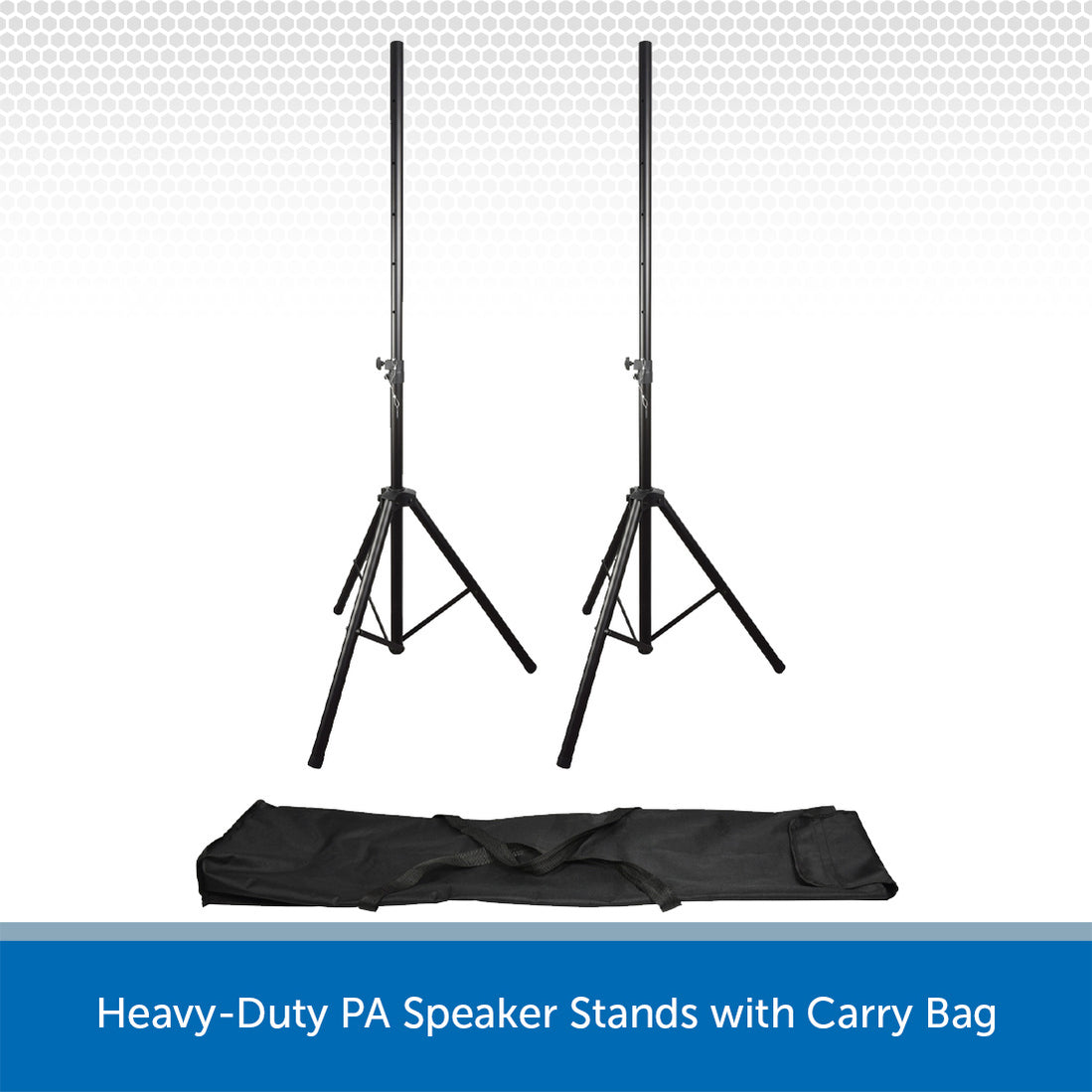 HeavyDuty PA Speaker Stands with Carry Bag Audio Volt