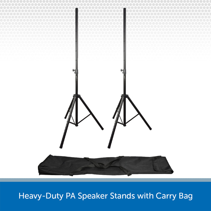 Heavy-Duty PA Speaker Stands with Carry Bag