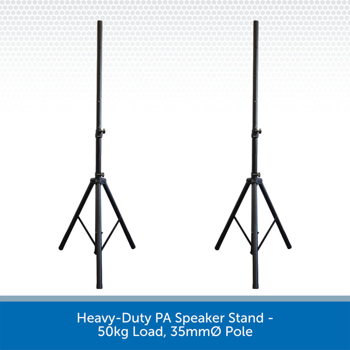 Heavy-Duty PA Speaker Stand - 50kg Load, 35mmØ Pole