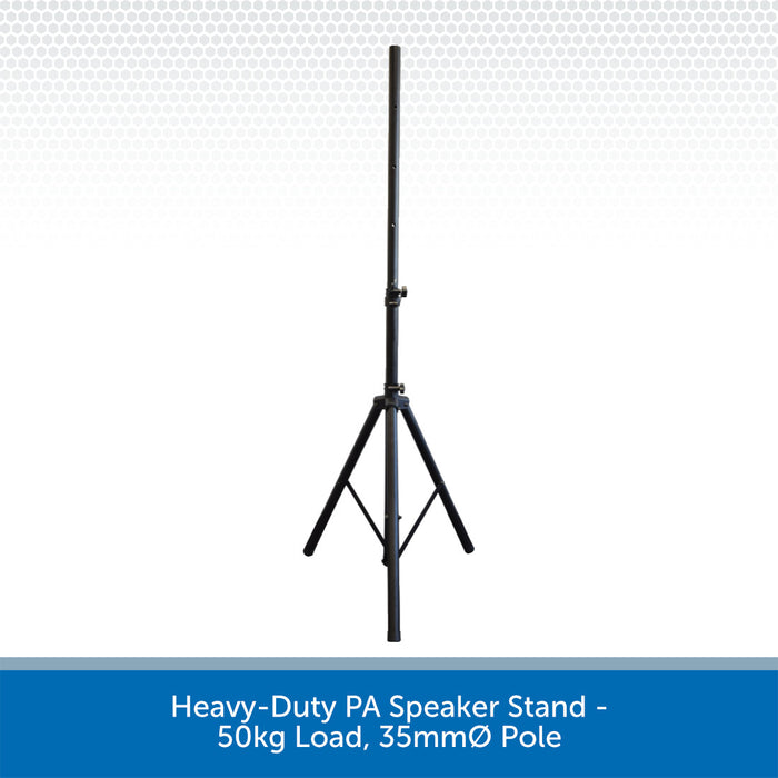 Heavy-Duty PA Speaker Stand - 50kg Load, 35mmØ Pole