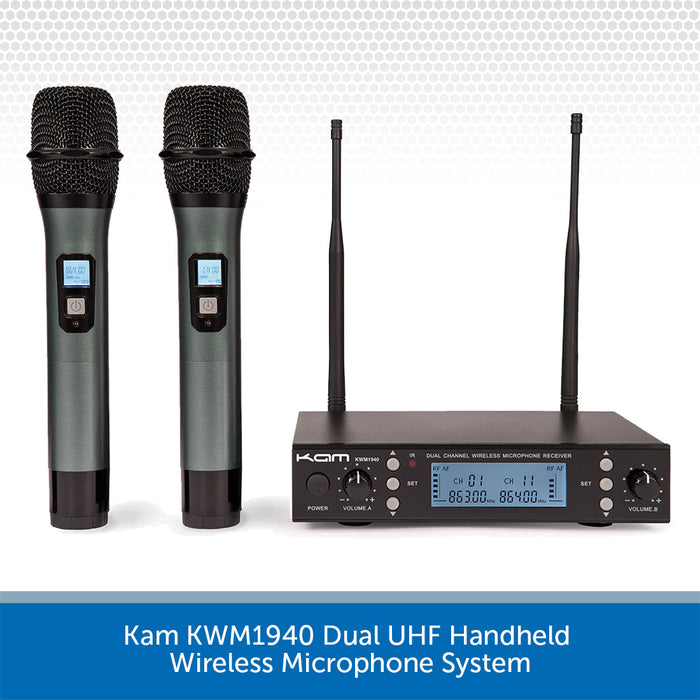 Kam KWM1940 Dual UHF Handheld Wireless Microphone System