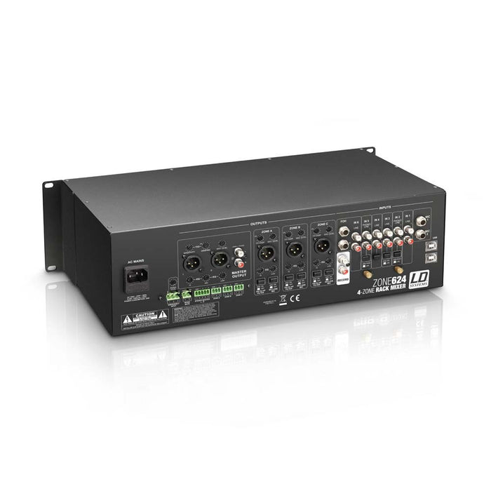 LD Systems ZONE 624 4-Zone 19" 3U Rack Mixer