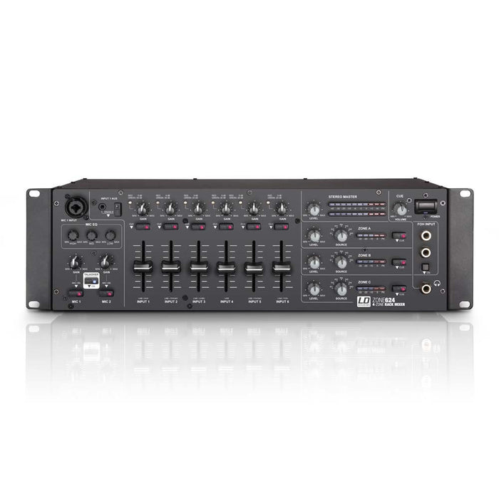 LD Systems ZONE 624 4-Zone 19" 3U Rack Mixer