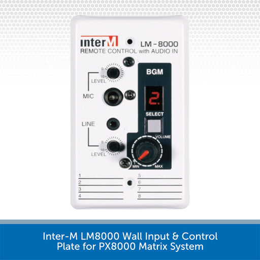 Inter-M LM8000 Wall Input & Control Plate for PX8000 Matrix System
