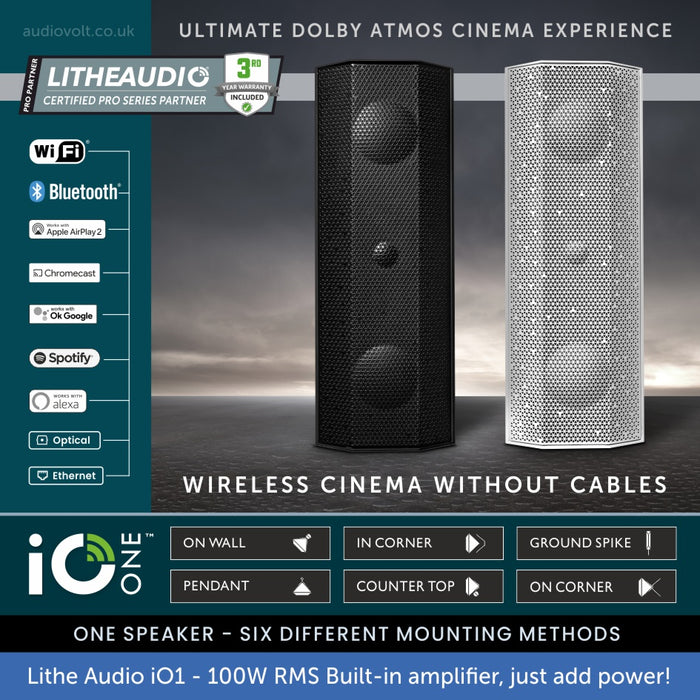 Lithe Audio 3.1 Wireless Surround Sound Cinema System - WiSA SoundSend & iO1 Speakers