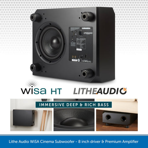 Lithe Audio WiSA Cinema Subwoofer 8 inch driver and Premium Amplifier