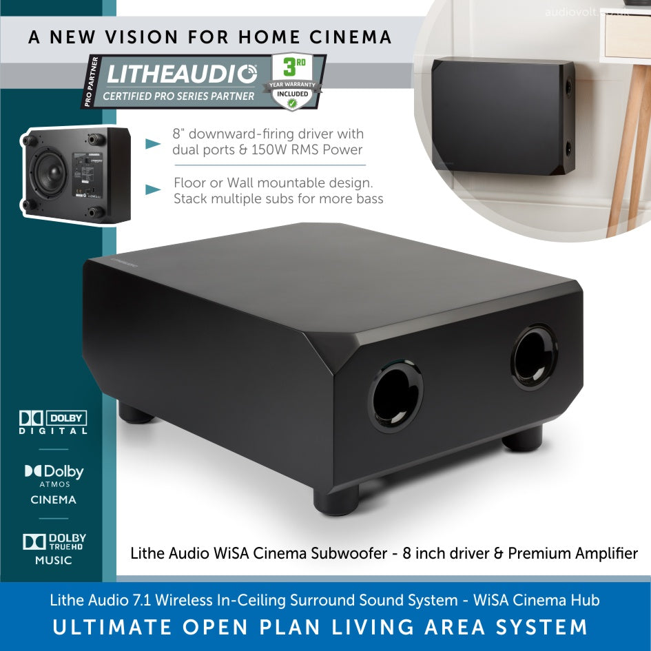 Lithe Audio 7.1 Wireless In-Ceiling Surround Sound Cinema System ...