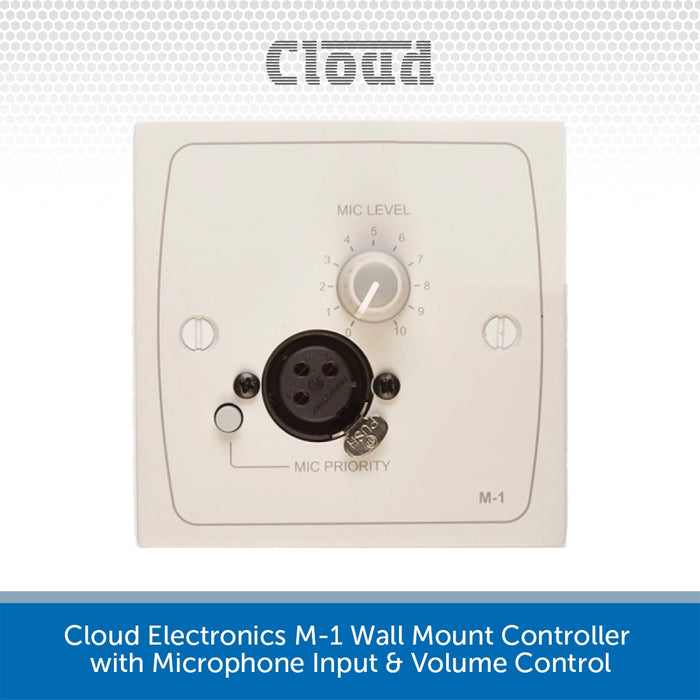 Cloud Electronics M-1 Wall Mount Controller with Microphone Input & Volume Control