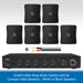 Small Coffee Shop Music System with 6x Compact Wall Speakers - White or Black Speakers