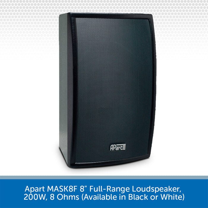 Apart MASK8F 8" Full-Range Loudspeaker, 200W, 8 Ohms (Available in Black or White)