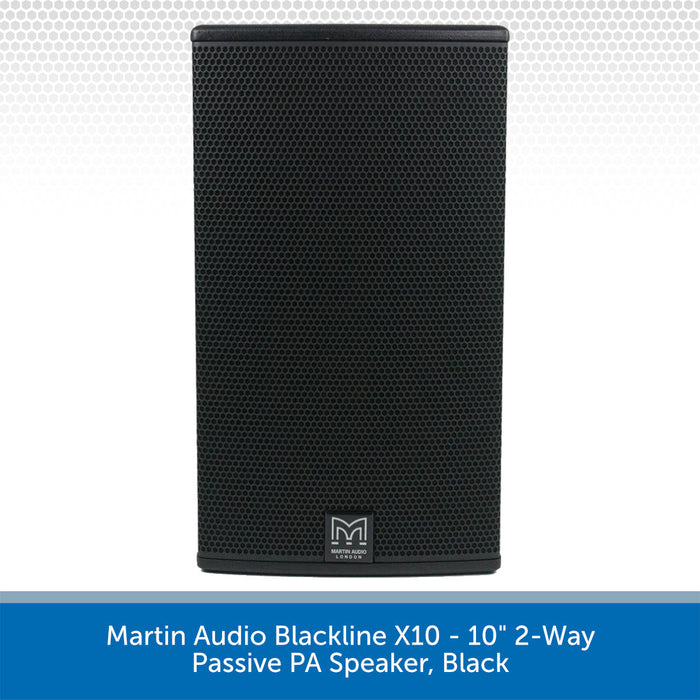 Martin Audio Blackline X10 - 10" 2-Way Passive PA Speaker, Black