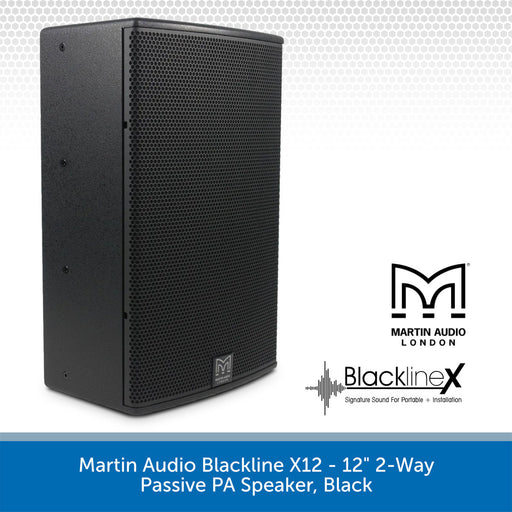 Martin Audio Blackline X12 - 12" 2-Way Passive PA Speaker, Black