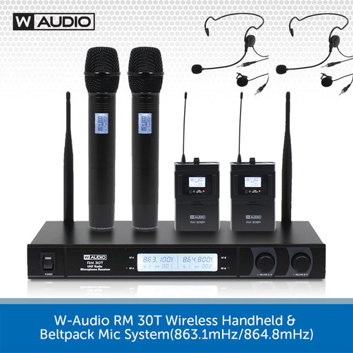 W-Audio RM 30T Wireless Handheld & Beltpack Mic System(863.1mHz/864.8mHz)