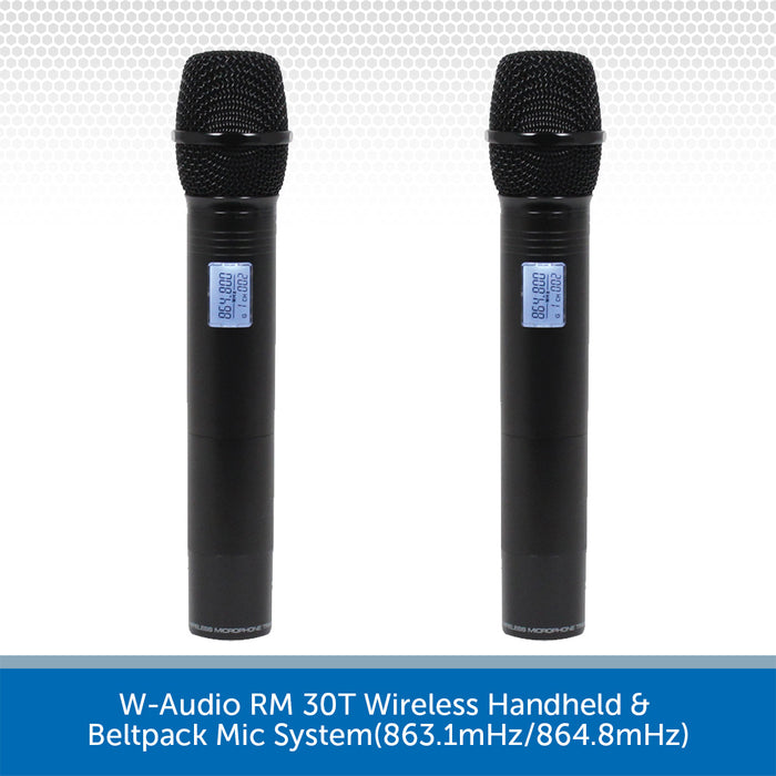 W-Audio RM 30T Wireless Handheld & Beltpack Mic System(863.1mHz/864.8mHz)