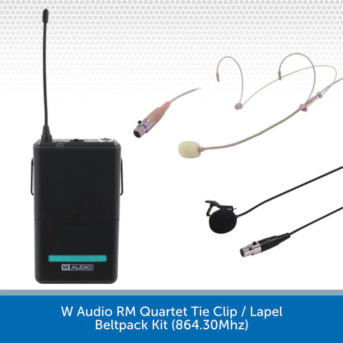 W Audio RM Quartet Tie Clip / Lapel Beltpack Kit