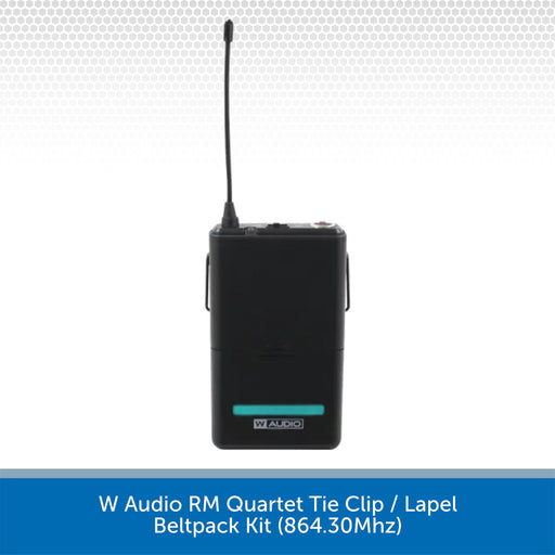 W Audio RM Quartet Tie Clip / Lapel Beltpack Kit Front