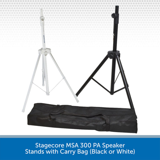 Stagecore MSA 300 PA Speaker Stands with Carry Bag (Black or White)