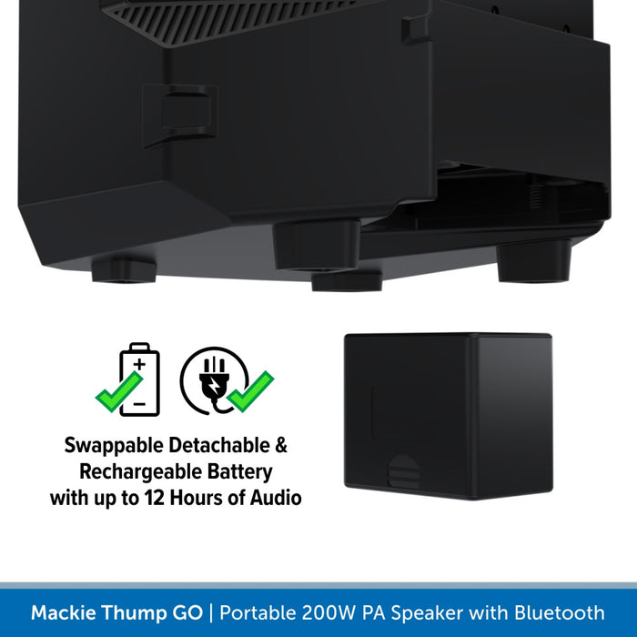 Mackie Thump GO, Portable Battery-Powered 200W PA Speaker with Bluetooth Built-in