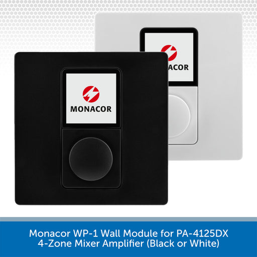 Monacor WP-1 Wall Module for PA-4125DX 4-Zone Mixer Amplifier (Black or White)