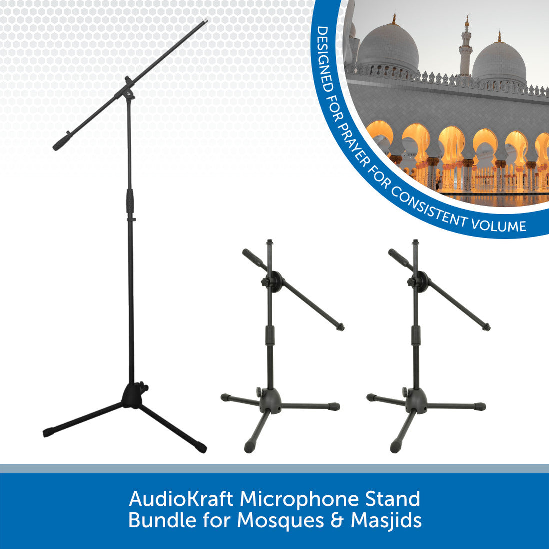 AudioKraft Microphone Stand Bundle for Mosques & Masjids Audio Volt