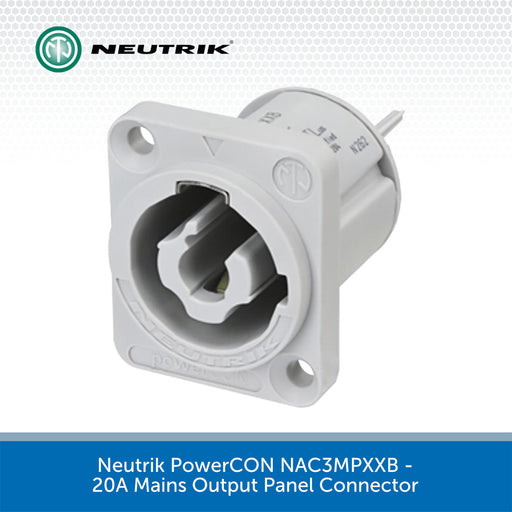 Neutrik PowerCON NAC3MPXXB - 20A Mains Output Panel Connector