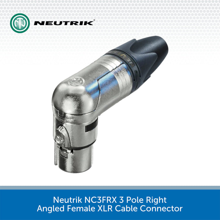 Neutrik NC3FRX 3 Pole Right Angled Female XLR Cable Connector