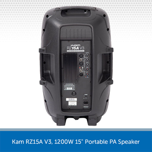 Kam RZ15A V3, 1200W 15" Portable PA Speaker