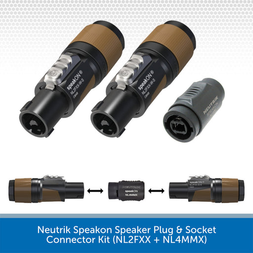 Neutrik Speakon Speaker Plug & Socket Connector Kit (NL2FXX + NL4MMX)