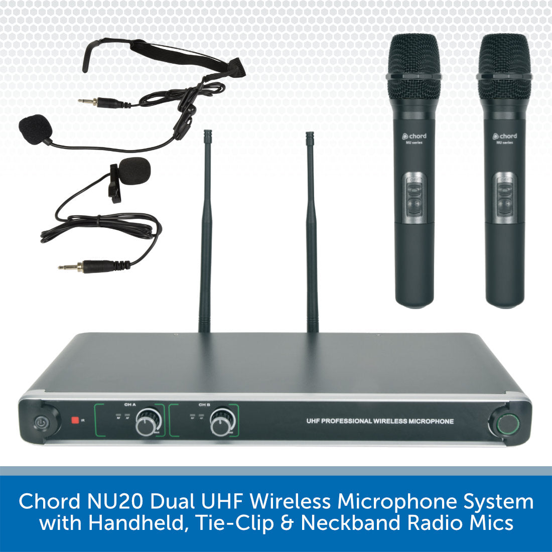 Chord NU20 Wireless Handheld or Lavalier Mic System Audio Volt