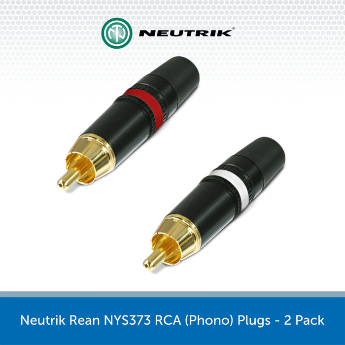 Neutrik Rean NYS373 RCA (Phono) Plugs - 2 Pack