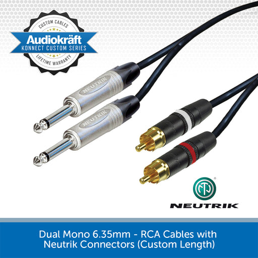AudioKraft Konnect Custom Series | Premium Twin RCA - Twin Mono 6.35mm Cable
